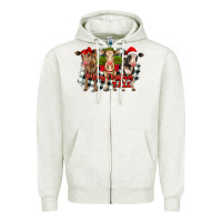Oatmeal Heather Merry Christmas Y'all Heifers Zipper Hoodie - RanaPortraitStore