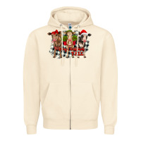 Sandshell Merry Christmas Y'all Heifers Zipper Hoodie - RanaPortraitStore