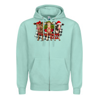 Seafoam Merry Christmas Y'all Heifers Zipper Hoodie - RanaPortraitStore