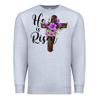 Heather Grey he is risen matthew 28 6 Premium Sweatshirt - Jasminsmagicworld
