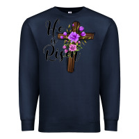 Navy he is risen matthew 28 6 Premium Sweatshirt - Jasminsmagicworld