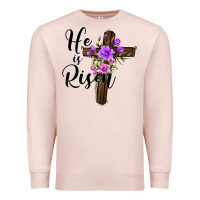 Pale Pink he is risen matthew 28 6 Premium Sweatshirt - Jasminsmagicworld