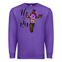 Purple he is risen matthew 28 6 Premium Sweatshirt - Jasminsmagicworld