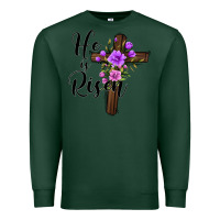 Sports Green he is risen matthew 28 6 Premium Sweatshirt - Jasminsmagicworld