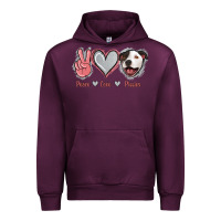 Mauve Wine Peace Love Pitties Urban Hoodie - Jasminsmagicworld