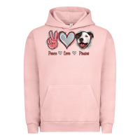 Pigment Salmon Peace Love Pitties Urban Hoodie - Jasminsmagicworld