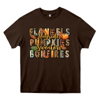 Chocolate Brown flannels hayrides pumpkins  bonfires Heavy Core Tee - FaDigitalArtStudio
