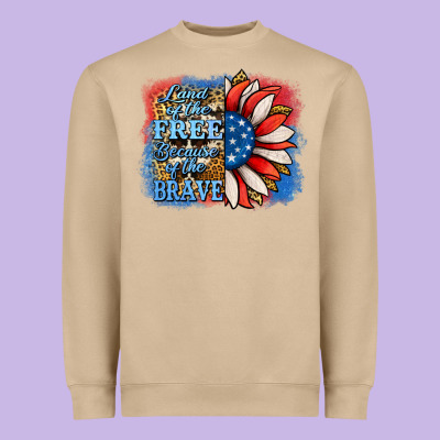 Patriotic Sunflower Land Of The Free Heavyweight Sweatshirt Designed By Jasminsmagicworld