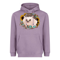 Lavender hedgehog with sunflowers and leopard Heavyweight Hoodie - Jasminsmagicworld