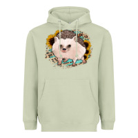 Matcha hedgehog with sunflowers and leopard Heavyweight Hoodie - Jasminsmagicworld