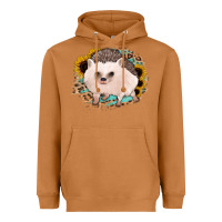 Meerkat hedgehog with sunflowers and leopard Heavyweight Hoodie - Jasminsmagicworld
