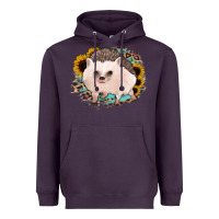 Plum hedgehog with sunflowers and leopard Heavyweight Hoodie - Jasminsmagicworld