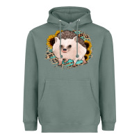 Sage hedgehog with sunflowers and leopard Heavyweight Hoodie - Jasminsmagicworld