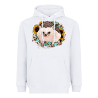 White hedgehog with sunflowers and leopard Heavyweight Hoodie - Jasminsmagicworld