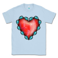 Dusty Blue Gemstone Red Heart Classic Tee - Jasminsmagicworld