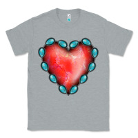 Heather Grey Gemstone Red Heart Classic Tee - Jasminsmagicworld