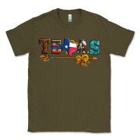Army Green texas with arrow and sunflowers Classic Tee - Artiststas
