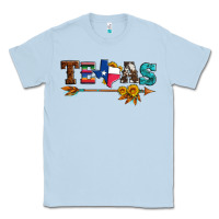 Dusty Blue texas with arrow and sunflowers Classic Tee - Artiststas