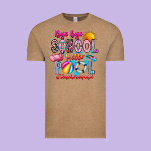 Bye Bye School Hello Pool Teacher  Squad Vintage Tee Designed By Cowhidedigitalart
