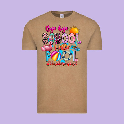 Bye Bye School Hello Pool Teacher  Squad Vintage Tee Designed By Cowhidedigitalart