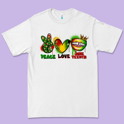 Peace Love Juneteenth Premium Tee Designed By Fadigitalartstudio