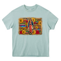 Arona Our Lady Of Guadalupe Glitter Leopard Flowers Heavy Core Tee - FaDigitalArtStudio