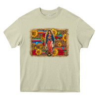 Mossy Our Lady Of Guadalupe Glitter Leopard Flowers Heavy Core Tee - FaDigitalArtStudio