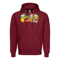 Burgundy softball coffee Zipper Hoodie - Jasminsmagicworld