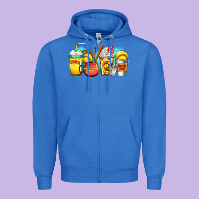 Softball Coffee Zipper Hoodie Designed By Jasminsmagicworld