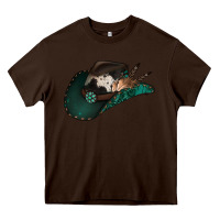 Chocolate Brown cowhide flowers cowboy hat Heavy Core Tee - Jasminsmagicworld
