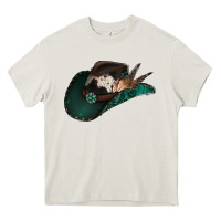 Cream cowhide flowers cowboy hat Heavy Core Tee - Jasminsmagicworld