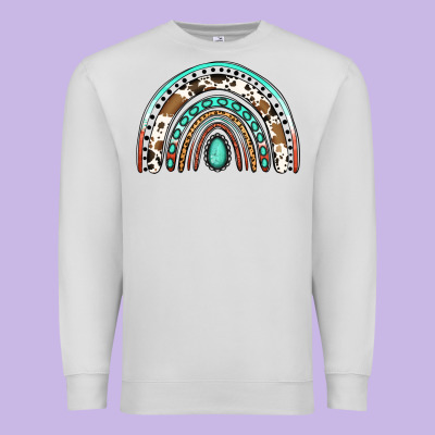 Blessed Western Rainbow Premium Sweatshirt Designed By Jasminsmagicworld