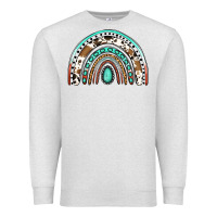 Oatmeal Heather blessed western rainbow Premium Sweatshirt - Jasminsmagicworld
