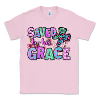 Bubblegum Pink Easter Day Saved by his grace Classic Tee - OliviaCreatesArt