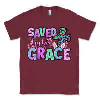 Burgundy Easter Day Saved by his grace Classic Tee - OliviaCreatesArt