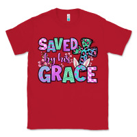 Red Easter Day Saved by his grace Classic Tee - OliviaCreatesArt