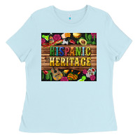 Baby Blue hispanic heritage tumbler Ladies Tee - BundleAndBundleShop
