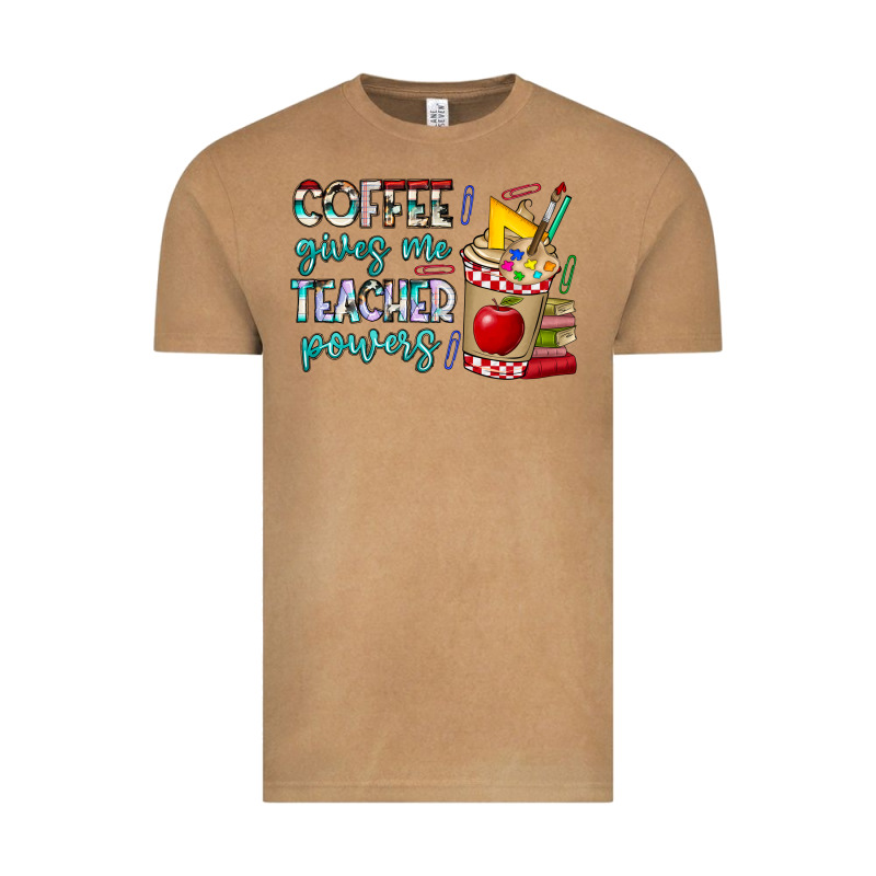 Coffee Gives Me Teacher Powers Vintage Tee by CowhideDigitalArt | Teevron