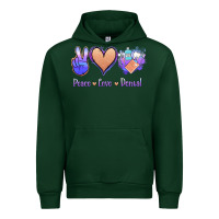 Forest Green Peace Love Dental Urban Hoodie - Jasminsmagicworld