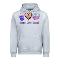 Heather Grey Peace Love Dental Urban Hoodie - Jasminsmagicworld