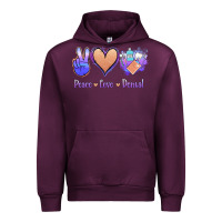 Mauve Wine Peace Love Dental Urban Hoodie - Jasminsmagicworld