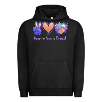 Pigment Black Peace Love Dental Urban Hoodie - Jasminsmagicworld