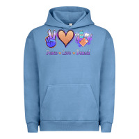 Pigment Pebble Blue Peace Love Dental Urban Hoodie - Jasminsmagicworld