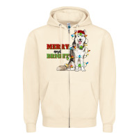 Sandshell Merry And Bright Husky Zipper Hoodie - RanaPortraitStore