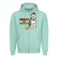 Seafoam Merry And Bright Husky Zipper Hoodie - RanaPortraitStore