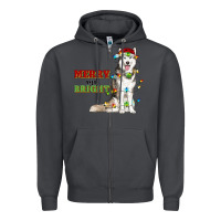 Smoke Merry And Bright Husky Zipper Hoodie - RanaPortraitStore