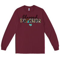 Burgundy blessed teacher Long Sleeve Tee - CowhideDigitalArt