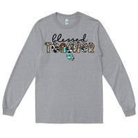 Heather Grey blessed teacher Long Sleeve Tee - CowhideDigitalArt