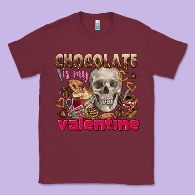 Skull Chocolate Is My Valentine Classic Tee Designed By Fadigitalartstudio