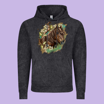 Missouri Horse Floral Background Vintage Hoodie Designed By Lillyallendesigns